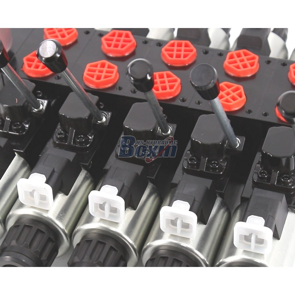 DCV56 Solenoid 5 Spool Sectional Directional Valve for Hydraulic Systems detail image